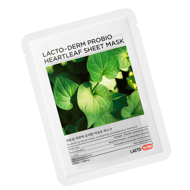 Маска тканевая для лица с пробиотиками CKD Lactoderm Probio Heartleaf Mask
