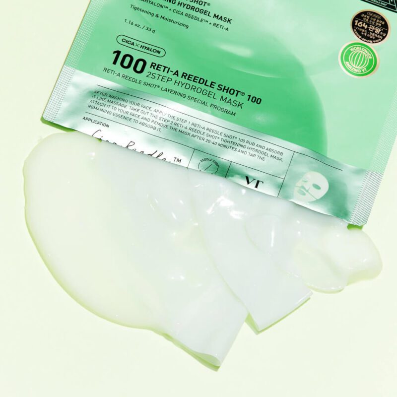 Двухфазная гидрогелевая маска с микроиглами и ретинолом VT Cosmetics Reti-A Reedle Shot 100 2Step Hydrogel Mask — изображение 2