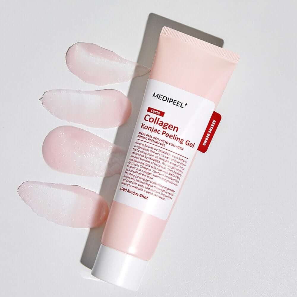 Пилинг-скатка для гладкости кожи с коллагеном MEDIPEEL Red Lacto Collagen Konjac Peeling Gel — изображение 2